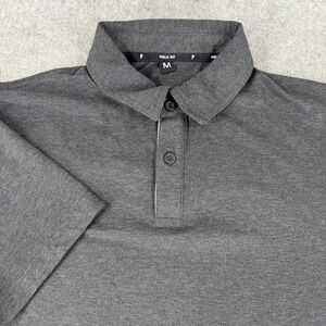 Public Rec Polo Shirt Mens Medium Heathered Gray Stretch Performance Golf Casual